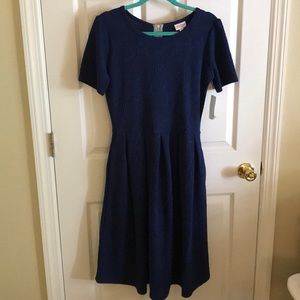 Navy Blue Lacy Patterned Amelia Dress